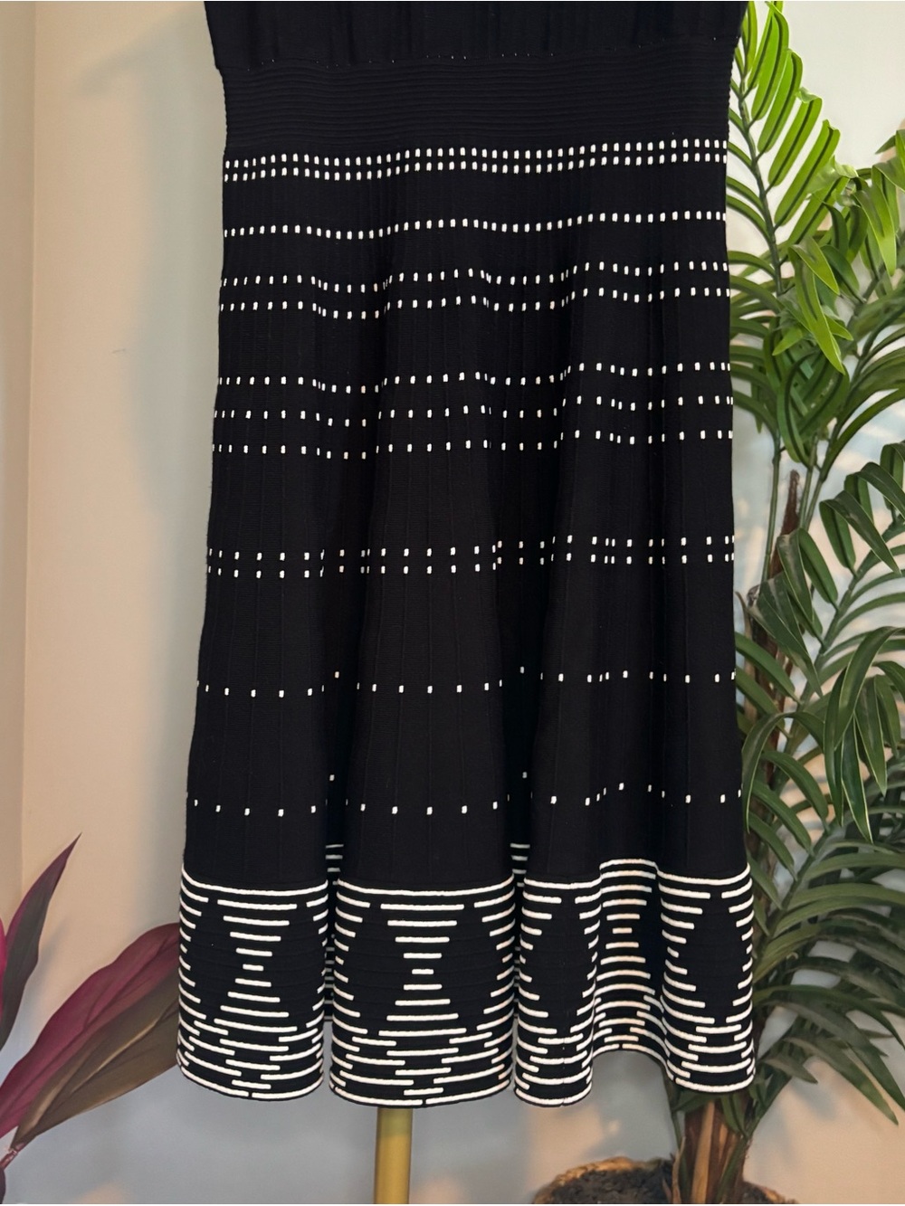 kate spade Black Midi Dress with White Accent Pattern - Picture 11 of 15